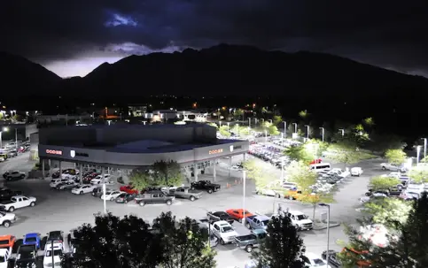 Parking lot lighting installed by LMS Lighting, Electrical & Signs